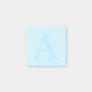 Notes Post-it® sur monogramme bleu personnalisé