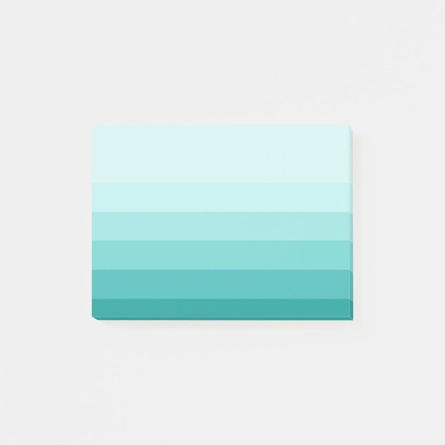 Notes post-it turquoises Ombre Stripes (Devant)