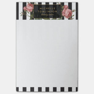 Notes post-it vintages à rayures florales personna