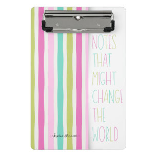 Notes That Might Change the World – Colorful Strip Mini Clipboard