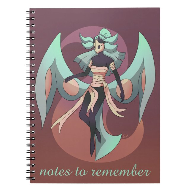 Notes to remember, anime, moth women notebook (Front)
