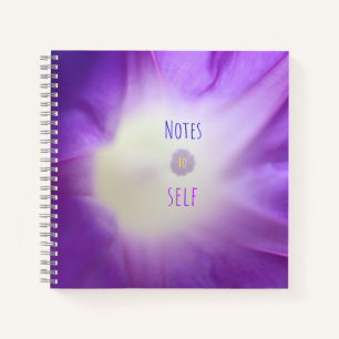 "Notes to Self" Purple Morning Glory Notebook