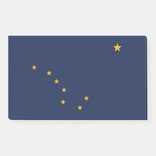 Notes with flag of Alaska, USA