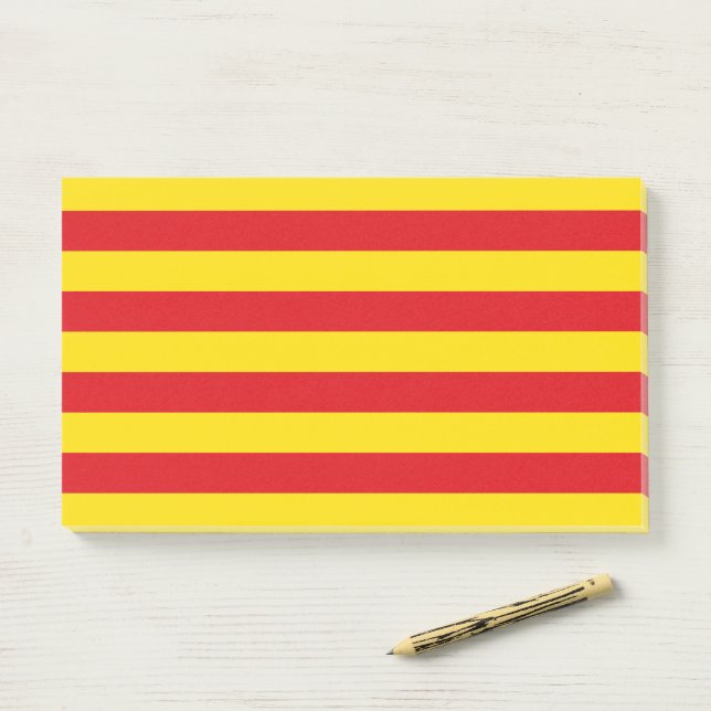 Notes with flag of Catalonia (On Desk)