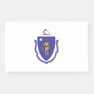 Notes with flag of Massachusetts, USA