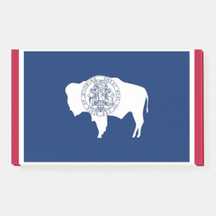 Notes with flag of Wyoming, USA