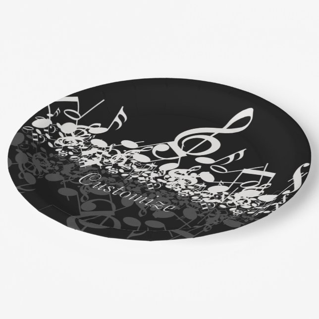 Nothin' But Treble Music Notes Paper Plate (Angled)