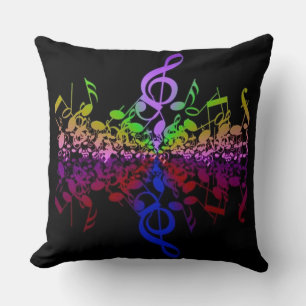 Nothin' But Treble Rainbow Music Notes Pillow