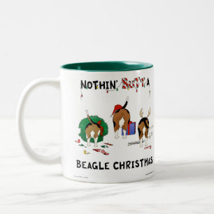 Nothin' Butt A Beagle Christmas Two-Tone Coffee Mug