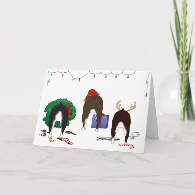 Nothin' Butt A Boston Terrier Christmas Holiday Card (Front)