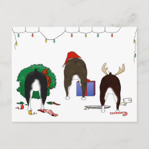 Nothin' Butt A Boston Terrier Christmas Holiday Postcard