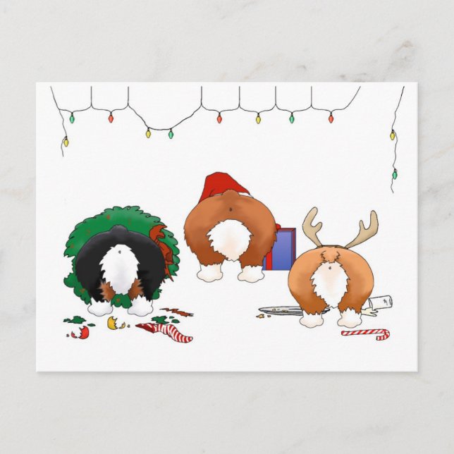 Nothin' Butt A Corgi Christmas Holiday Postcard (Front)