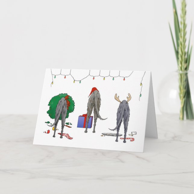 Nothin' Butt A Deerhound Christmas Holiday Card (Front)