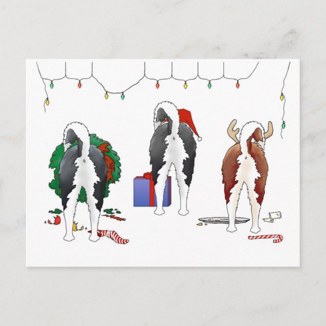 Nothin' Butt A Husky Christmas Holiday Postcard (Front)