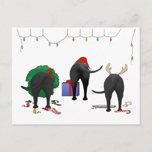 Nothin' Butt A Lab Christmas Holiday Postcard (Front)