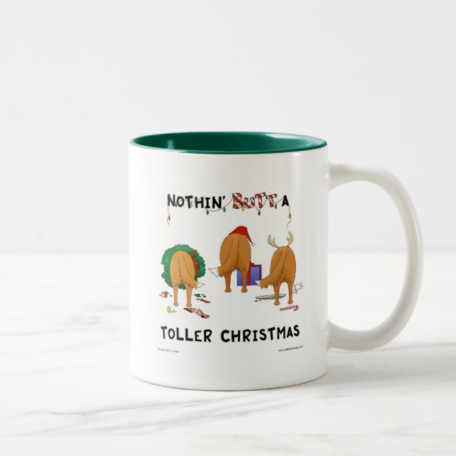 Nothin' Butt A Toller Christmas Two-Tone Coffee Mug (Right)