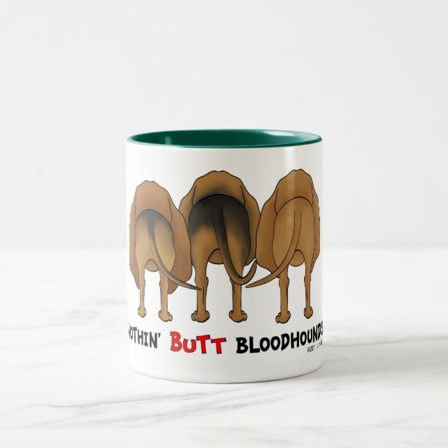 Nothin' Butt Bloodhounds Two-Tone Coffee Mug (Center)