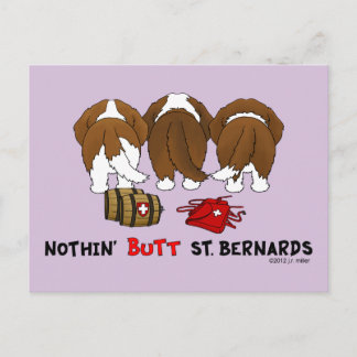 Nothin' Butt St. Bernards Postcard