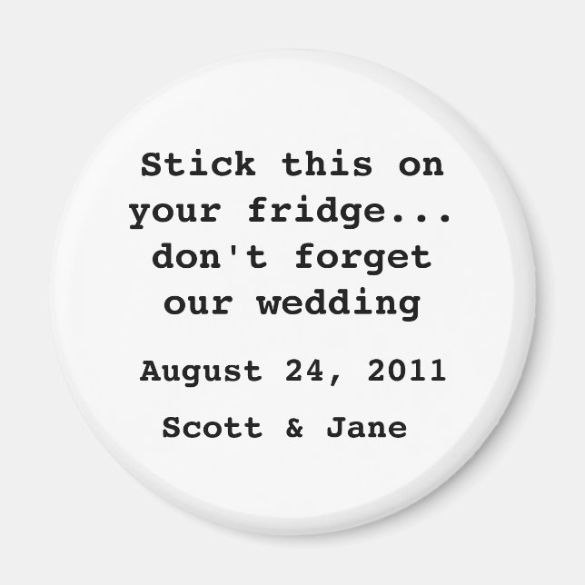 Nothin' Fancy Wedding Magnet (Front)