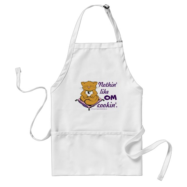 Nothin' Like OM Cookin'! Cute Zen Cat Apron (Front)