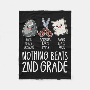 Nothing Beats 2nd Grade Funny Back To School Kids  Fleece Blanket