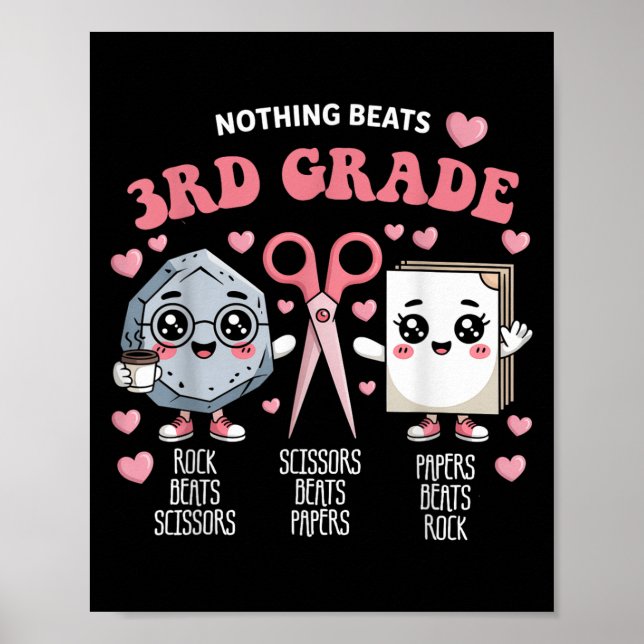 Nothing Beats 3rd Grade Funny Back To School Cute  Poster (Front)