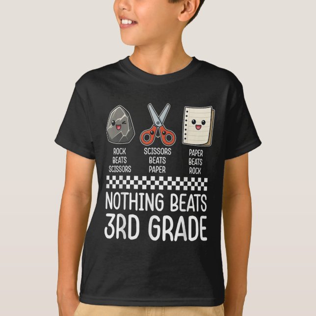 Nothing Beats 3rd Grade Funny Back To School Kids  T-Shirt (Front)