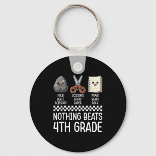Nothing Beats 4th Grade Funny Back To School Kids Keychain
