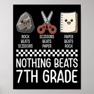 Nothing Beats 7th Grade Funny Back To School Kids  Poster