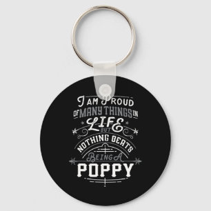 Nothing Beats Being A Poppy Grandpa Fathers Day Me Keychain