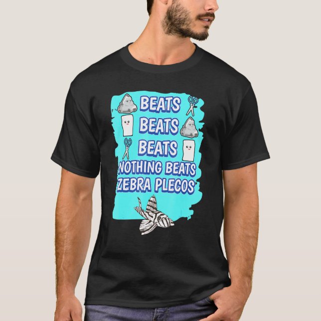 Nothing Beats Fish Rock Paper Scissors Game Zebra  T-Shirt (Front)
