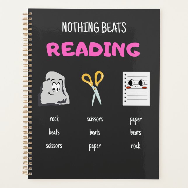 Nothing Beats Reading Rock Paper Scissors Planner (Front)