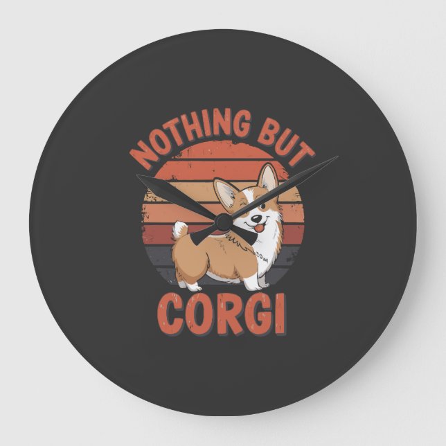 Nothing But Corgi Large Clock (Front)