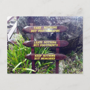 nothing but footprints postcard