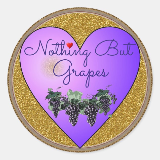 Nothing But Grapes Heart Sticker (Front)