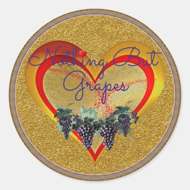 Nothing But Grapes Heart Sticker (Front)