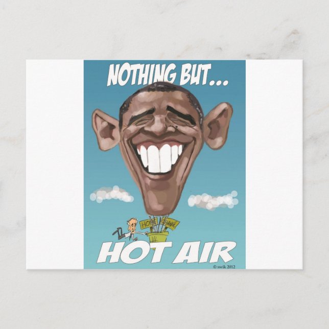 Nothing But Hot Air Obama Balloon Postcard (Front)