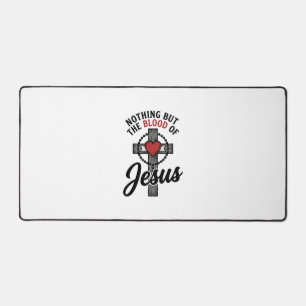 Nothing But The Blood Of Jesus Vintage Cross Shirt Desk Mat