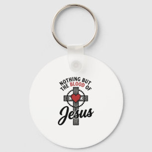 Nothing But The Blood Of Jesus Vintage Cross Shirt Keychain
