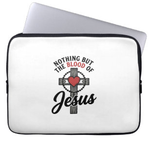 Nothing But The Blood Of Jesus Vintage Cross Shirt Laptop Sleeve