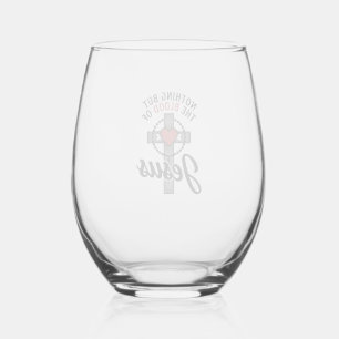 Nothing But The Blood Of Jesus Vintage Cross Shirt Stemless Wine Glass