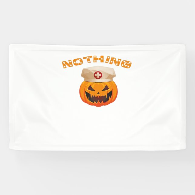 Nothing Can Scare A Nurse, Halloween Spooky Pumpki Banner (Horizontal)