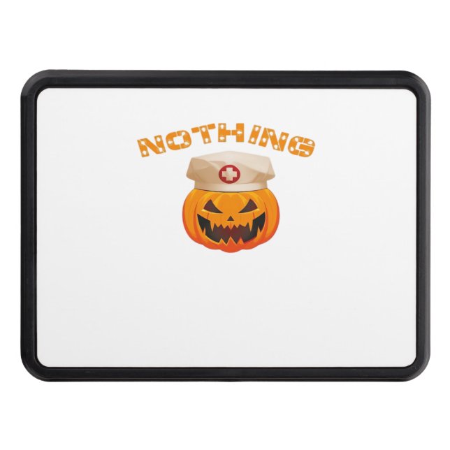 Nothing Can Scare A Nurse, Halloween Spooky Pumpki Trailer Hitch Cover (Front)