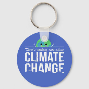 Nothing cute about climate change: drowning Earth Keychain