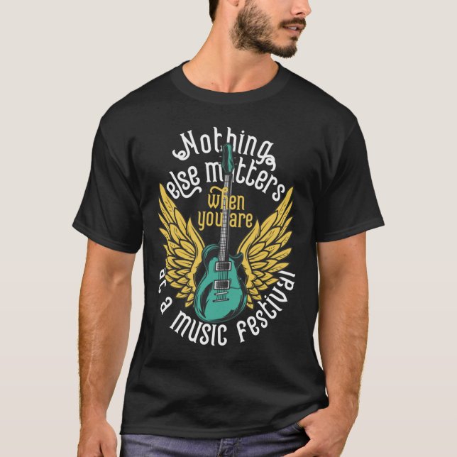 Nothing Else S - Music Festival Winged Guitar Tee  (Front)