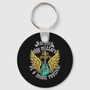 Nothing Else S - Music Festival Winged Guitar Tee Keychain