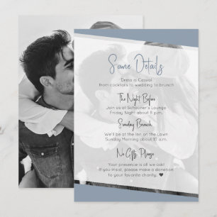 Nothing Fancy Casual Dusty Blue Wedding Details Enclosure Card