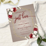 Nothing Fancy Geometric Budget Wedding Invitations<br><div class="desc">Beautiful and inexpensive burgundy floral geometric on beige rustic wood wedding invitations. Easy to personalize with your details. PLEASE NOTE: The envelopes are NOT INCLUDE; affordable A7 envelopes are available to purchase separately. CUSTOMIZATION: If you need design customization, please contact me throw the chat; if you need information about your...</div>