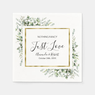 Nothing Fancy Greenery Gold Wedding Napkin