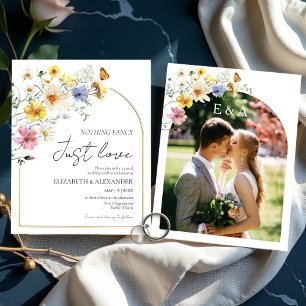 Nothing Fancy Just Love Boho Wedding Invitation